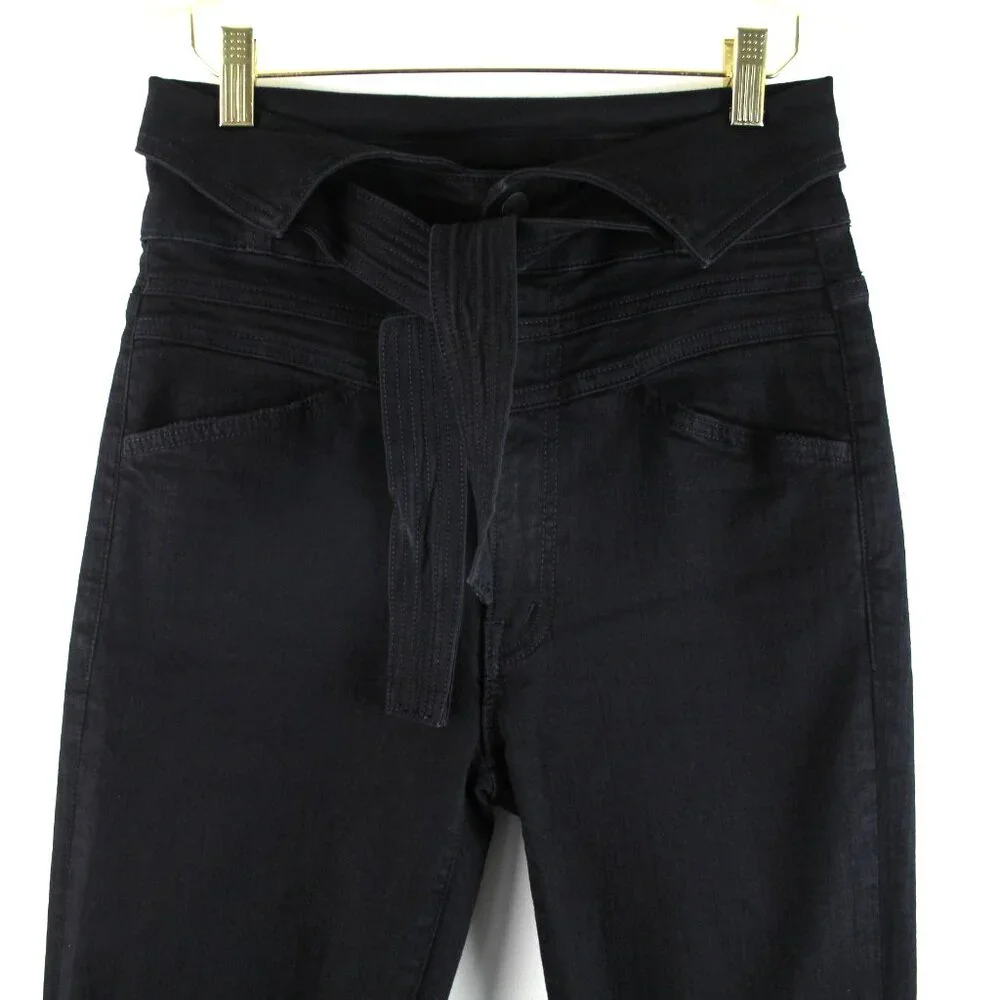 Revolve MOTHER The Triple Stack Runaway Not Guilty Black Belted Jeans 26 - Picture 3 of 8